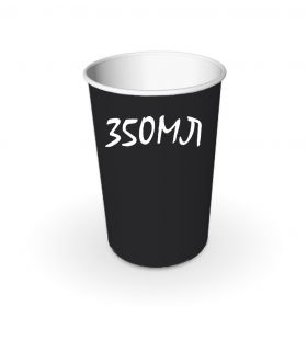 Бумажный стакан - 350 мл, 50 шт. (черный)